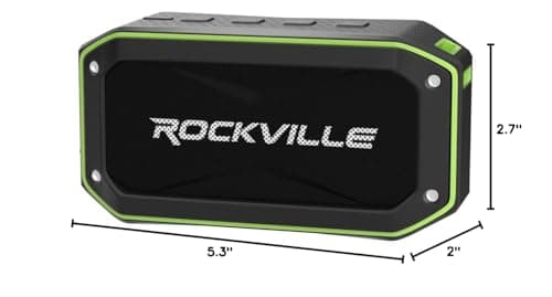 Rockville Portable Audio Bundle: (2) ROCK ANYWHERE Waterproof Bluetooth Speakers, TWS Stereo Linking, 2-items 10
