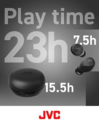 JVC Compact and Lightweight Gumy Mini True Wireless Earbuds Headphones, Long Battery Life (up to 23 Hours), Sound with Neodymium Magnet Driver, Water Resistance (IPX4) - HAA6TB (Black) 5