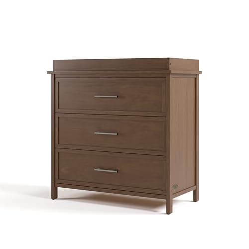 Graco Classic 3 Drawer Chest with Removable Changing Topper (Hazelnut) – GREENGUARD Gold Certified Baby Dresser, Includes Changing Topper, Storage Chest with Interlocking Drawer System