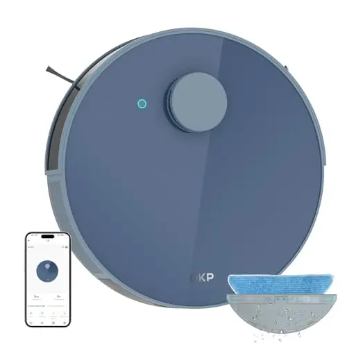 OKP Life Robot Vacuum and Mop Combo, LiDAR Navigation, 4000Pa Suction, No-Go Zone, 200Mins Runtime, Smart Mapping Robotic Vacuum, Wi-Fi/App/Alexa Control, Ideal for Pet Hair, Hard Floor and Carpet