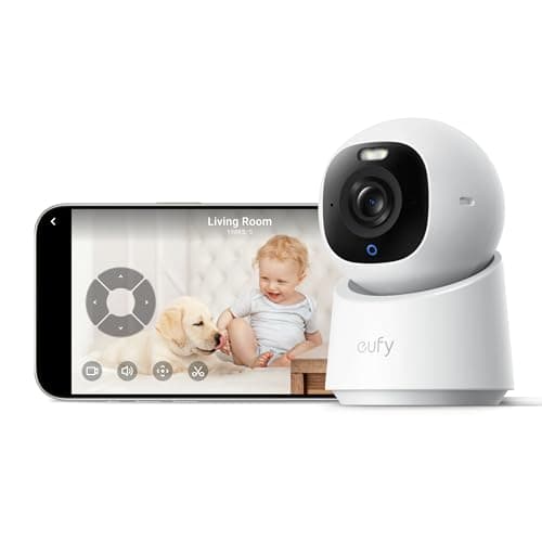 eufy Indoor Cam E30, Latest Generation, 4K UHD Security Camera, Pet/Dog/Baby Camera with Phone app, Color Night Vision, Human/Pet Auto Tracking, 360 Pan-Tilt, Works with Homekit (Renewed)