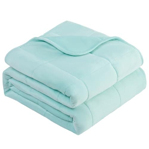 L'AGRATY Weighted Blanket - 60"x80" 15lbs Soft Breathable Heavy Blanket Minky Material with Glass Beads for Adult All-Season Summer Fall Winter Soft Thick Comfort