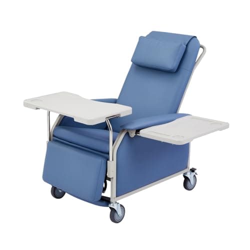 VivaComfort Bariatric Geri Chair with Front Tray, 500 lbs Capacity Recliner on Wheels