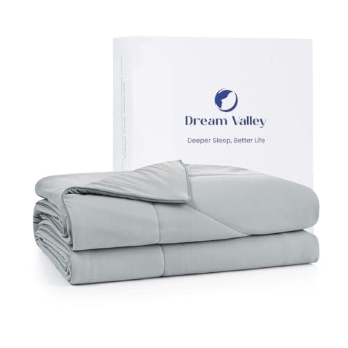 Dream Valley® Outlast® Deepsleep Cooling Comforter, Full/Queen Size, NASA-Grade Space Technology Cooling Blanket for Hot Sleepers Night Sweats, Q-Max > 0.45 Aerocool™ Breathable, Light Grey, 90"x90"
