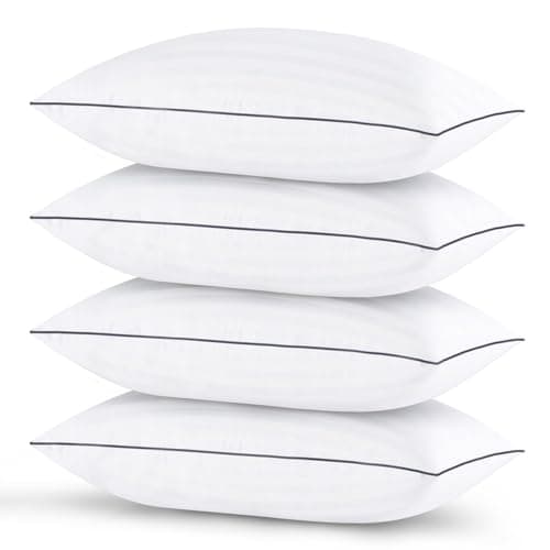 GOHOME Pillows Standard Size Set of 4 - Bed Pillows for Sleeping 4 Pack, Cooling Supportive Hotel Pillows with Premium Soft Down Alternative Fill for Side Stomach and Back Sleepers
