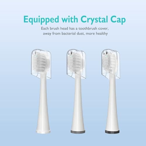 Replacement Brush Heads for Waterpik Sonic Fusion 2.0 - Flossing Toothbrush Head for Water pik with Color-Coded Rings & Hygienic Caps - 3 Pack White Soft Bristles - Compact Size 6