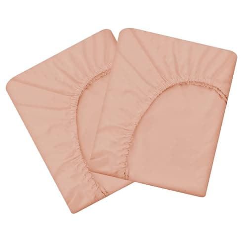 HBHLFZ Full Fitted Sheet Only 2 Pack, Soft Breathable Bottom Sheet - 54"x75" Deep Pockets Full Size Fitted Sheet - All Around Stretch Fit, Wrinkle Resistant, Colorfast - Easy Care(Sand)
