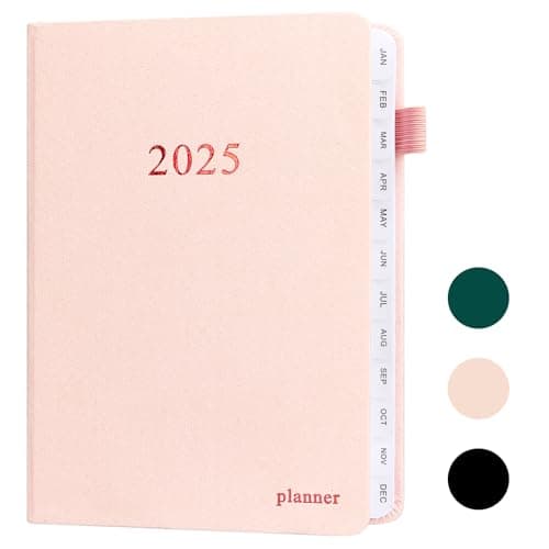 2025 Planner, 2025 Daily Weekly and Monthly Planner, Academic Planner with Monthly Tabs, from Jan 2025 - Dec 2025, A5(5.8"×8.5"), Hardcover,(Rose Gold)