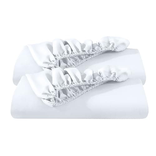 Bare Home 2-Pack Fitted Bottom Sheets Queen - Premium 1800 Ultra-Soft Wrinkle Resistant Microfiber - Deep Pocket (Queen, White)