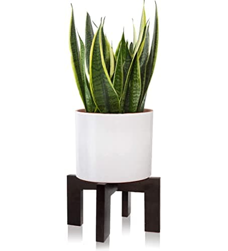 Gendral Forwepup Plant Stand Indoor Outdoor, Mid Century Plant Stand for Indoor Plants, Wood Modern Plant Holder Rattan Flower Plant stool, Low Short Boho Rustic Planter Stand, Fit 5-15 Inch Pot…