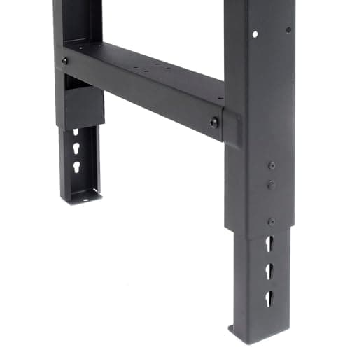 Global Industrial Adjustable Height Workbench C-Channel Leg, 60" W x 30" D, 1-1/2" 12-Gauge Steel Top with Square Edge, 2000 Lbs. Capacity, Black, Industrial Workbench 5