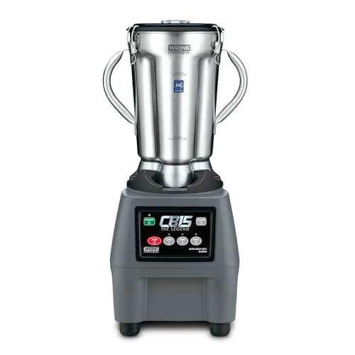 Waring Commercial CB15 Ultra Heavy Duty 3.75 HP Blender, Electric Touchpad Controls with Stainless Steel 1 Gallon Container, 120V, 5-15 Phase Plug,Black