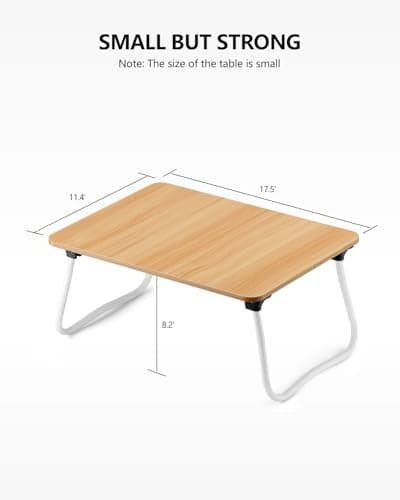 ZEAPTAC Laptop Bed Desk, Foldable Lap Desk, Portable Laptop Stand, Lightweight & Mini Table for Breakfast/Picnic/Drawing/Couch/Floor - Wood 6