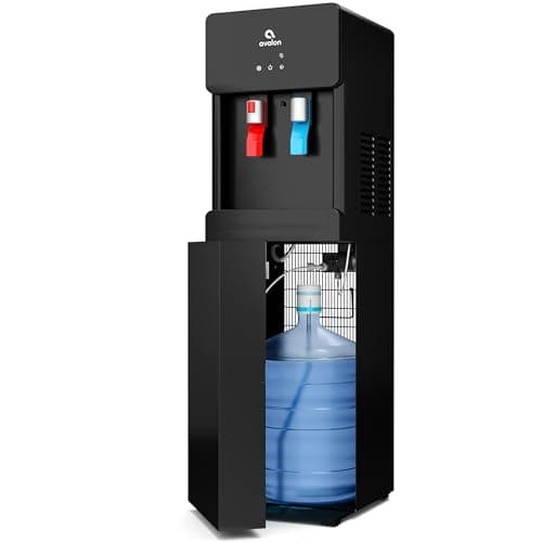 Avalon A6BLWTRCLRBLK Touchless Bottom Loading Cooler Dispenser-Hot & Cold Water, Child Safety Lock, Innovative Slim Design, Holds 3 or 5 Gallon Bottles-UL-Black