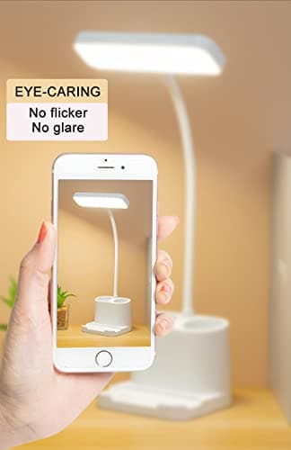 Bovmics LED Desk Lamps for Home Office, Desk Lamp with Touch Control, Stepless Dimming, 3 Color Modes, Pen Holder and Night Light- Gooseneck Desk Light for Study, Reading 7