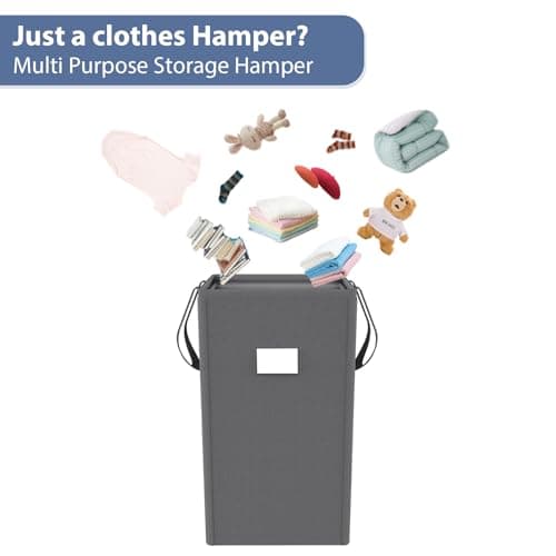 MCleanPin 210L Laundry Hamper Collapsible with 2 Washable Laundry Bags, Dirty Clothes Hamper,Laundry Basket with Handles Foldable Hamper Dorm Laundry Basket for College,Grey 8