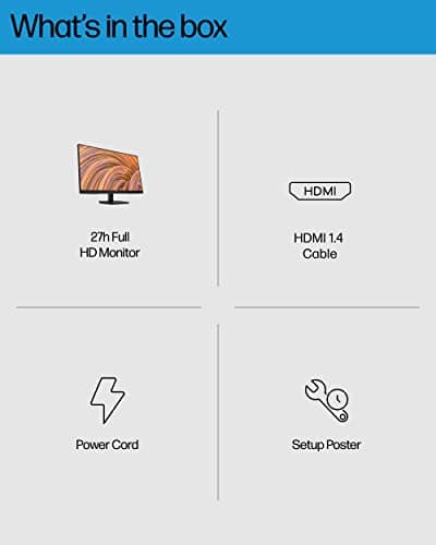 HP 27h Full HD Monitor - Diagonal - IPS Panel & 75Hz Refresh Rate - Smooth Screen - 3-Sided Micro-Edge Bezel - 100mm Height/Tilt Adjust - Built-in Dual Speakers - for Hybrid Workers 8