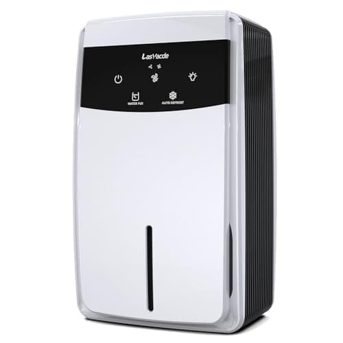 LasVacde Dehumidifier for Bathroom with Drain Hose, 95 OZ Dehumidifiers for Home Bedroom Basement & RV，Auto Shut-off