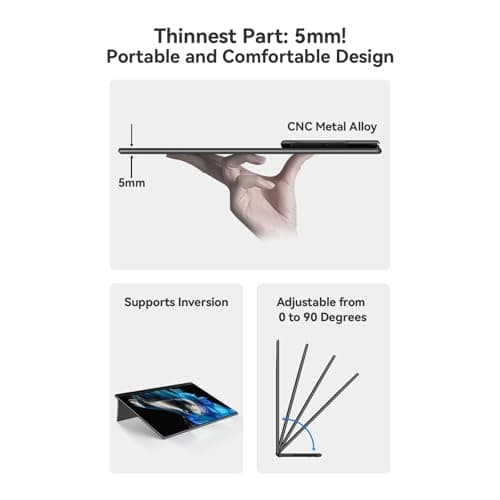 EHOMEWEI Q1 16" QLED 2560 * 1600 Resolution Portable Monitor Display, 16:10, 1500:1, Type-C Cable Connection Second External Screen Laptop, Office/Gaming Monitor for Laptop, PC, Gaming Consoles 5