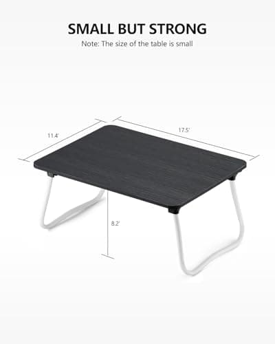 ZEAPTAC Laptop Bed Desk, Foldable Lap Desk, Portable Laptop Stand, Lightweight & Mini Table for Breakfast/Picnic/Drawing/Couch/Floor - Black 5