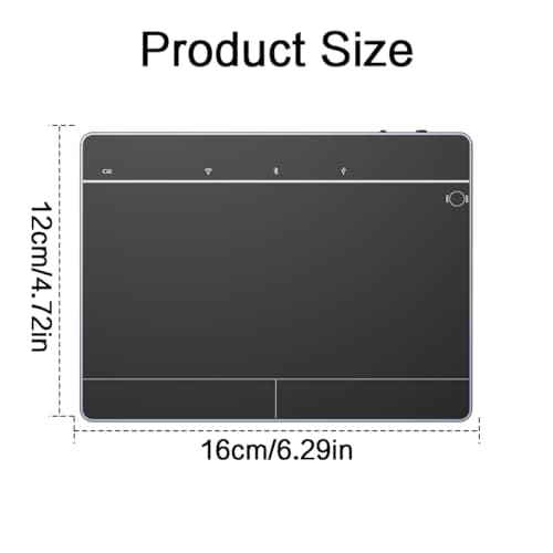 JOMAA Wired&2.4GWireless&Bluetooth Trackpad for Windows 10/11,Rechargeable Touchpad Mouse with Multi-Gesture Support for PC Laptop Computer (Black) 7