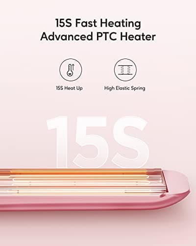 Wavytalk Salon Flat Iron Hair Straightener, Negative Ion Function with Titanium Plates Get Shinier & Smoother Hair, 15 Adjustable Temp, Dual Voltage & 60 Mins Auto Shut Off (Rose Gold) 5