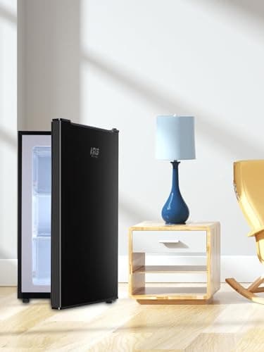 3.0 Cu.ft Freezer 3 Gears Temperature Control Upright Freezer Compact Mini Freezer with Removable Shelves for Bedroom, Office, Dorm, Black 7