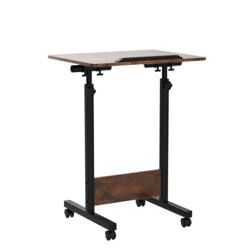 KOUPA Height Adjustable Mobile Standing Desk 16×24 in,360° Flip Desk Stand Desks Home Office Table Standing for Small Space Offices,Easy to Assemble(Adjustable Height: 32in-47in) 5