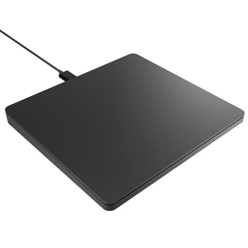 Doohoeek Wired Trackpad Muti-Touch, Upgraded Matte Glass Metal Touchpad with High Precision Portable USB Mouse Pad for Windows 7/10/11 Laptop Notebook PC Computer, Black