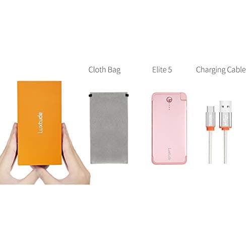 Luxtude Portable Charger iPhone Built in Lightning Cable (MFi Apple Certified), Ultra Slim Portable Phone Charger Thin Battery Pack, 5000mAh Power Bank for iPhone 14/13/12/11/10 etc. (Metal Pink) 9