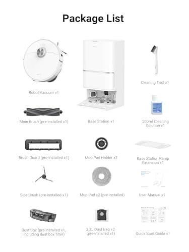 DREAME L40 Ultra Robot Vacuum Self Emptying, 11,000Pa Suction Robot Vacuum and Mop Combo with Auto Cleaning Dock, 149℉ Mop Washing, SideBrush Extendable, Solution Auto Refill, Voice Control 9
