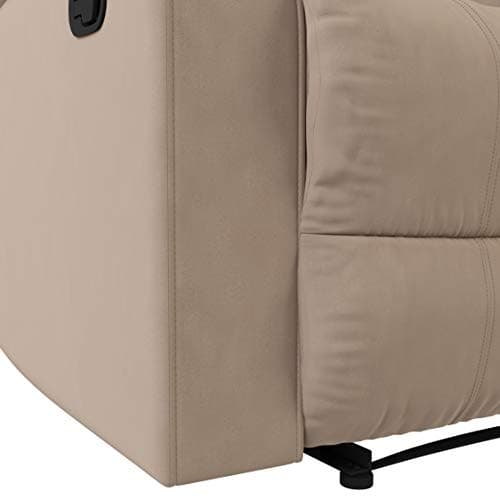 Relax-A-Lounger Warren 35.5" Manual Pull-Handle Recliner, Traditional Overstuffed, Pocket Coil Comfort, Black Metal Base Legs, Soft Microfiber Fabric, Beige 12
