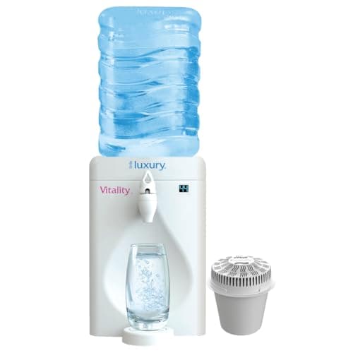 Little Luxury Vitality Mini Water Cooler with Filter, Countertop, Fill At Your Tap, Refillable, BPA-Free 1.8-Gallon Bottle, Filter and Cools Tap Water