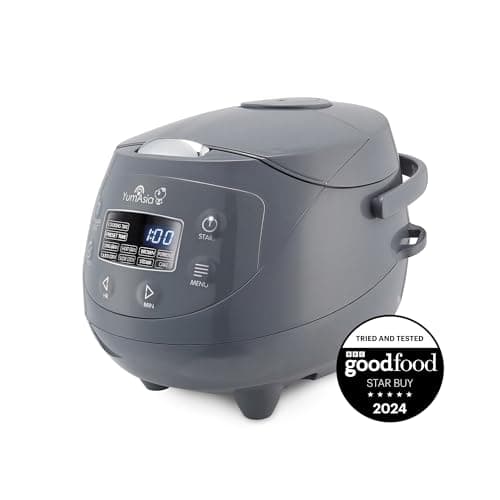 Yum Asia Panda Mini Rice Cooker With Ninja Ceramic Bowl and Advanced Fuzzy Logic (3.5 cup, 0.63 litre) 4 Rice Cooking Functions, 4 Multicooker functions, Digital LED display - 120V