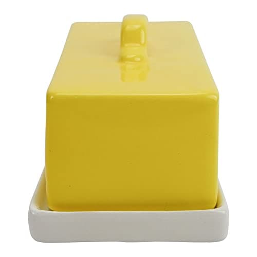 Premium Quality Butter Ceramic Lidded Butter Dish,Yellow 5