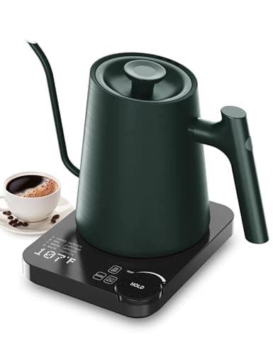 Gooseneck Electric Kettle, Electric Kettle with 4 Variable Presets, ±1℉ Temperature Control & LED Real-time Temperature Display, Stainless Steel Inner, 24H Keep Warm for Coffee, Tea, 0.9L