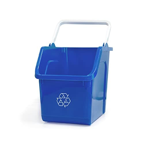 good natured Stackable Recycle Bin with Handle - 6 Gallon / 25 Liter - Ideal for Kitchen, Home & Indoor Use - Compact & Small Recycling Bin - Blue