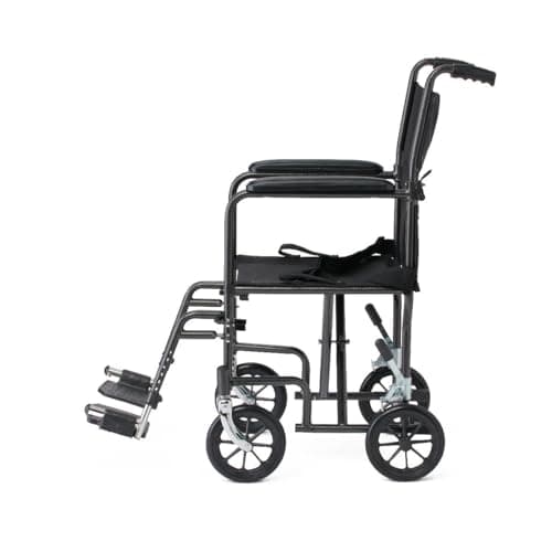 Black Hammertone Transport Chair, 19inch Seat, 300lbs Weight Capacity, Lightweight 5