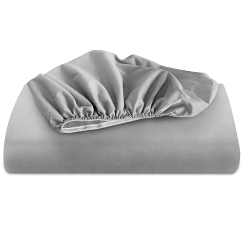 Biloban California King Fitted Sheet, California King Bedding Fitted Sheets Only with Deep Pocket up to 18", Bottom Sheet, Shrinkage & Stain Resistant Bed Sheets, Wrinkle Free & Easy Care, Grey