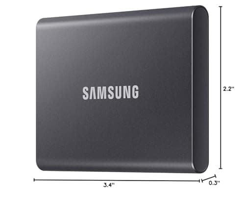 SAMSUNG MU-PC2T0T/AM Portable SSD T7 USB 3.2 2TB Gray Bundle with Deco Gear Hard EVA Case with Zipper for Tablets and GPS 6 Inch and 1 YR CPS Enhanced Protection Pack 10