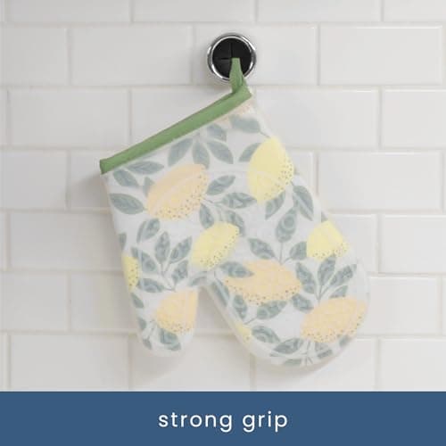 S&T INC. Round Adhesive Push Towel Hooks for Kitchen, Hand and Dish Towels, Black, 4 Pack 5