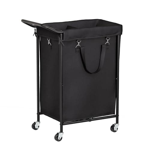 150L Laundry Basket, Laundry Hamper 2 section, Black