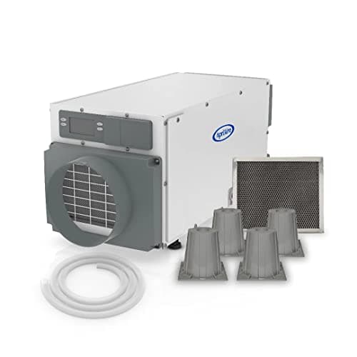 AprilAire E070 Pro Dehumidifier Bundle - 70 Pint Whole House Dehumidifier - Full Complete Kit - Crawl Spaces, Basements, Whole Homes, Commercial up to 2,800 sq. ft - 5 Year Warranty Included