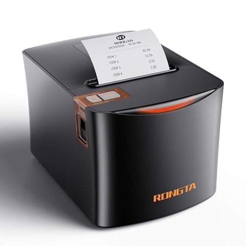 Rongta Thermal Receipt Printer, 80mm High-Speed POS Printer with Auto Cutter, 250mm/s, Ideal for Kitchen & Small Business, Compatible with Windows, Linux, MacOS