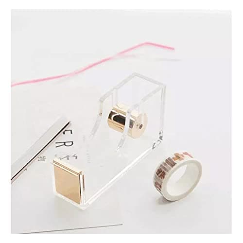 Acrylic Tape Dispenser, Transparent Office Tape Dispenser, Clear Acrylic Desk Dispenser Kit,Beautiful Modern Accessory for The Stylish Desk at Home, Office, School, Holds Standard, Large Tape Rolls 5