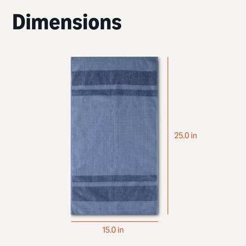 Amazon Basics Organic Cotton Waffle Kitchen Dish Towels - Ultra Absorbent, Quick Drying, Lint-Free, 15 x 25 inches, 6-Pack (4 Navy Strip/Checker, 1 White, 1 Solid Navy) 5