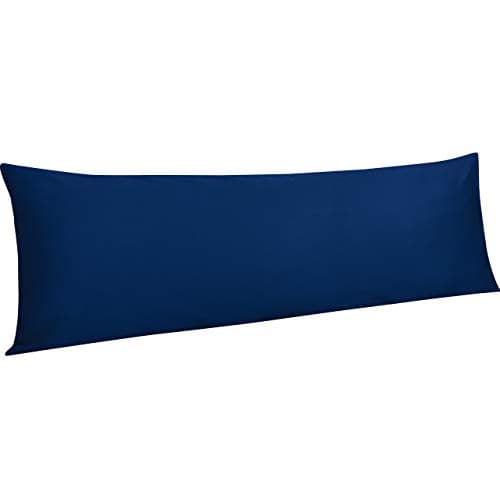 NTBAY Egyptian Cotton Body Pillowcase - 500 Thread Count Cotton Body Pillow Cover - Soft and Breathable Envelope Closure Body Pillowcase for Adults, 20x54 Inches, Navy Blue