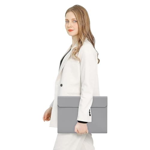 MOSISO Portable Monitor Case Sleeve 16.1 inch, Carrying Case for Most 15.6-16.1 inch Portable Travel Display Monitor Laptop, PU Leather Laptop Display Bag with Front Pocket, Gray 6