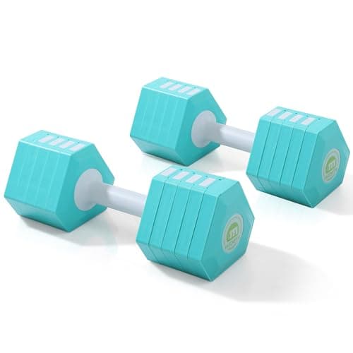 MUCNFTS Adjustable Dumbbell Set of 2, 5 in 1 Free Weights Dumbbells Set for Women/Men, Hand Weights for Women, Each Hand with 3.3 to 12.1lbs for Home Gym Exercise Training.