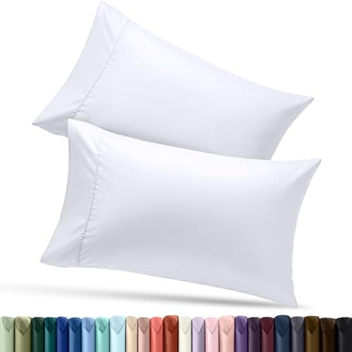 Utopia Bedding Queen Pillow Cases - 2 Pack - Envelope Closure - Soft Brushed Microfiber Fabric - Shrinkage and Fade Resistant Pillow Covers Queen Size 20 X 30 Inches (Queen, White)